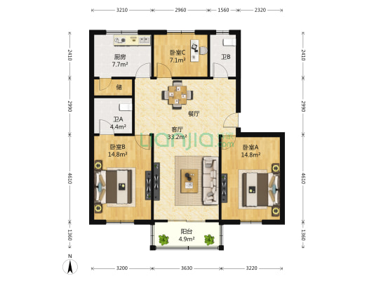 新环西路546弄 3室2厅2卫 0平方