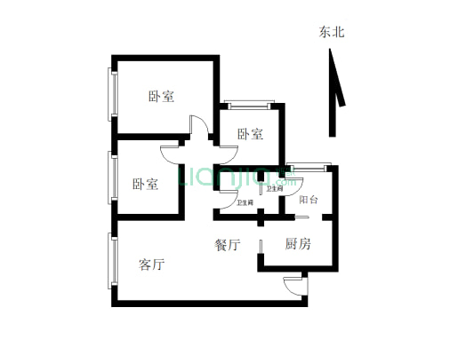 三江新区，精装三房，带车位，拎包入住，户型方正-户型图