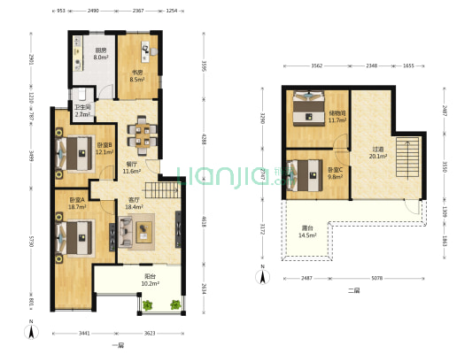 爱秦湾 4室2厅1卫 94平方
