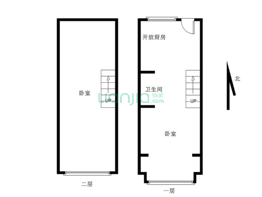 本房是毛坯的复式，税费低.位置好，阳光充足，-户型图