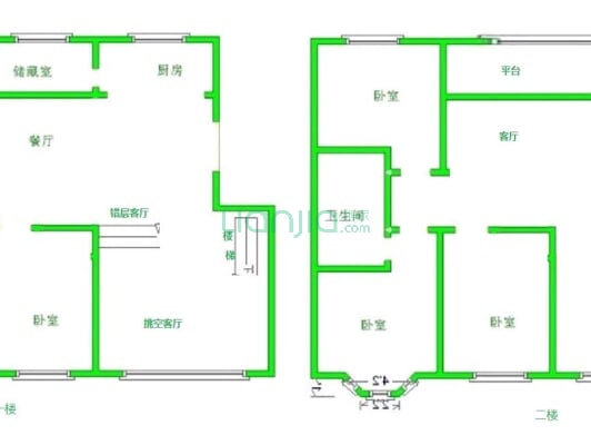 假日山水华庭 6室2厅 南 北-户型图