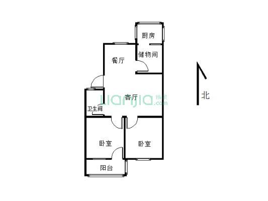 乐福小区  两室  户型方正  有证有暖-户型图
