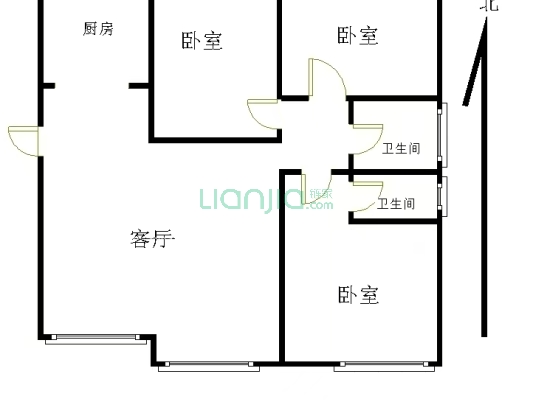北京界三利中和城洋房一层带院大三居，采光好位置好。-户型图