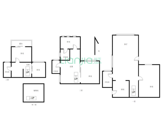 巴滨路联排5层+花园+车库+2层地下室-户型图