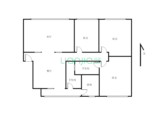 北门低楼层简单装修看房随时都可以-户型图