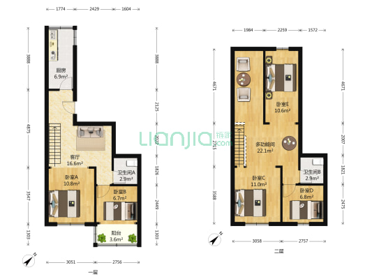 银鸥山庄 6室1厅2卫 63平方