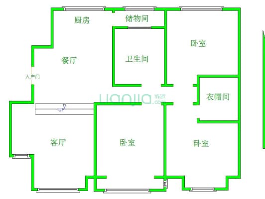 假日山水华庭 3室2厅 南 北-户型图