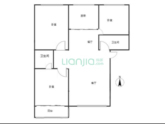二康旁838车站1路出行方便，生活方便，中间楼层-户型图