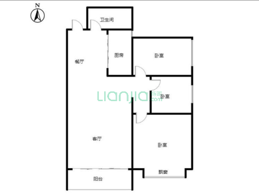 汇元新天地，70年大产权，正规三居室，采光好-户型图