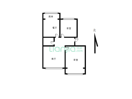 南北通透两居室  中间楼层  拎包入住-户型图