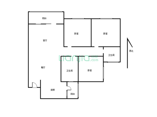 小区 3室2厅 交通便利 小区环境干净舒适 适合居住-户型图