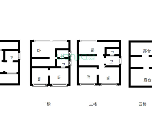 东城别墅前后带院子，六房两厅四卫，新装修-户型图