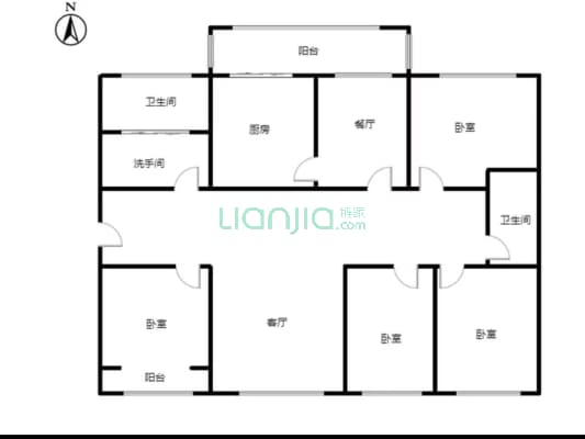 兴泰花园 4室2厅 南 北-户型图