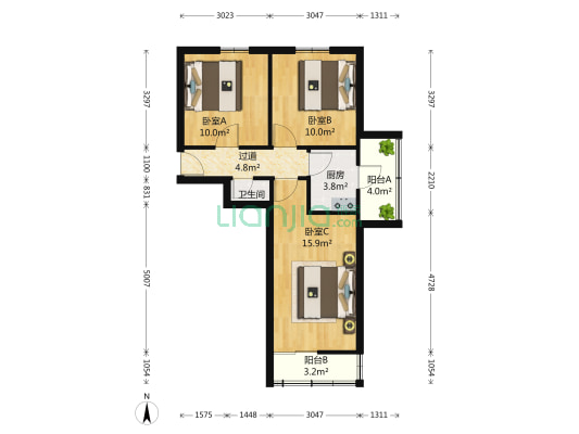 小梁庄街261号 3室0厅1卫 69平方