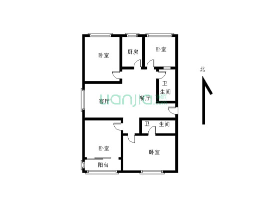 香檀山小区，精装修三室两厅，可以拎包入住，省时省心-户型图