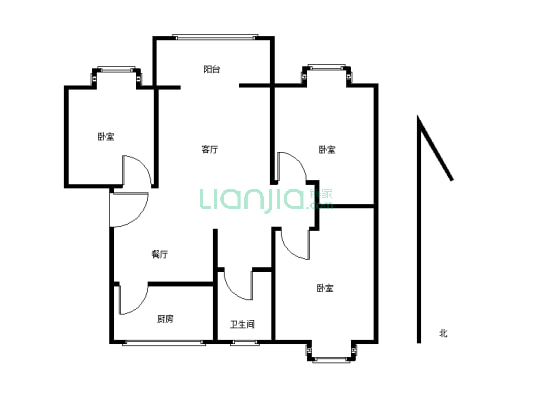 此房户型方正，大三室，楼层低，拎包入住-户型图