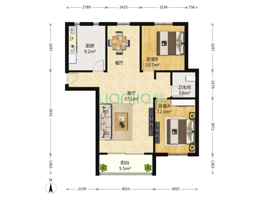 善缘嘉园四期 2室1厅1卫 92平方