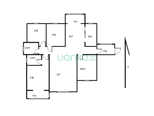 和润新城经典三居室平地不上坡 前排 采光充足出行方便-户型图