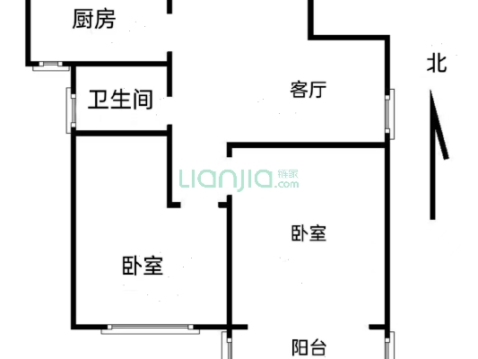 天保郦景南向两居 采光好 房本满五-户型图