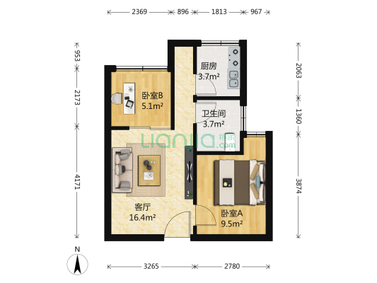 信义御城豪园 2室1厅 150万