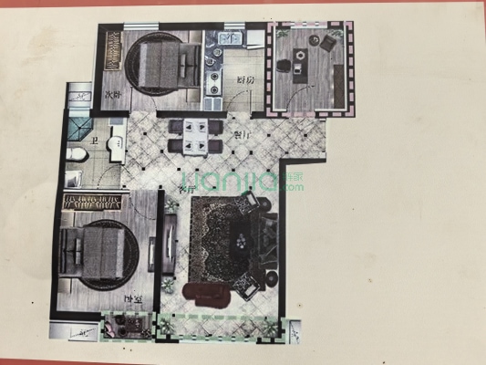 急售三利一期精装修小三居，南北向，价格美丽-户型图