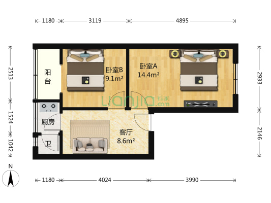 张家巷99号  2室1厅1卫 45平方