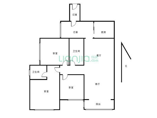 郁金香  3室2厅  拎包入住-户型图