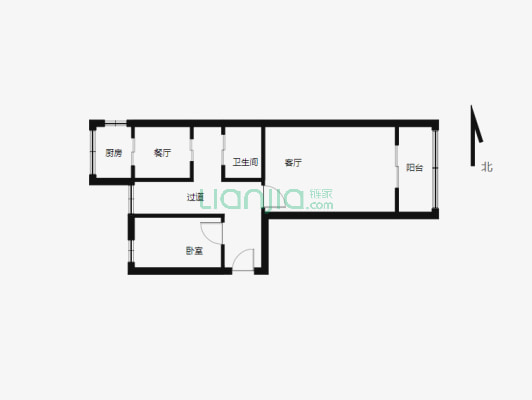 五建家属院精装 两室   拎包入住-户型图