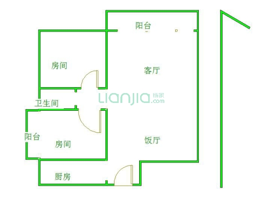 户型方正，使用面积大，看花园安静