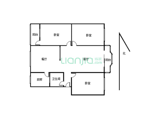 城南南湖小区中装3室，可直接拎包入住，家具齐全-户型图