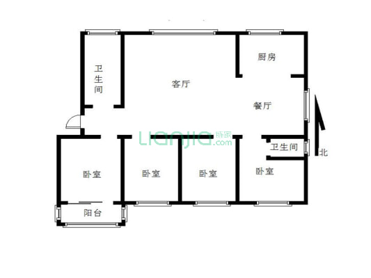 阳光公寓，毛坯4室，可以随意装修-户型图