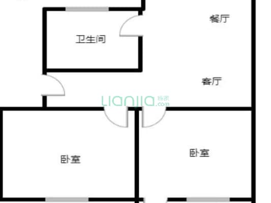 邱庄居民小区 2室1厅 南 北-户型图