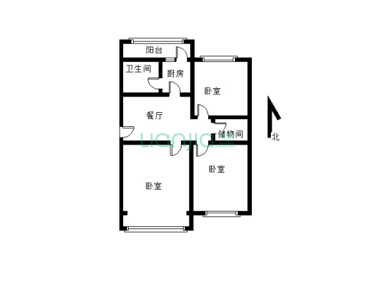 辽河小区西侧 三室二楼 已改造 总价不高 价位合适-户型图
