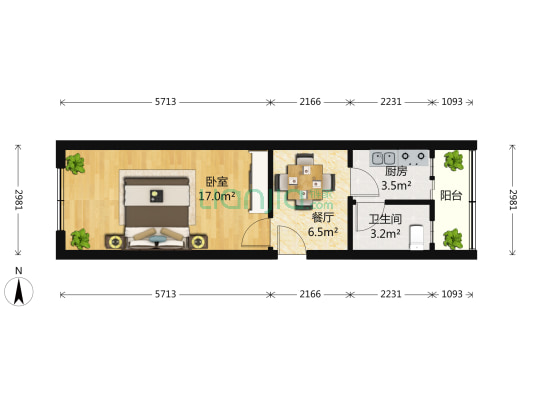 39中爱阳街 1室1厅1卫 48平方