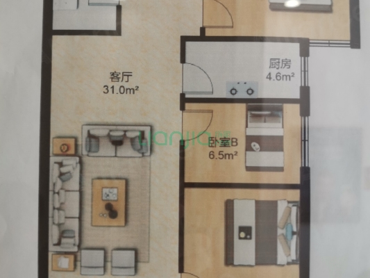 鸿坤理想湾北区 3室2厅 南-户型图