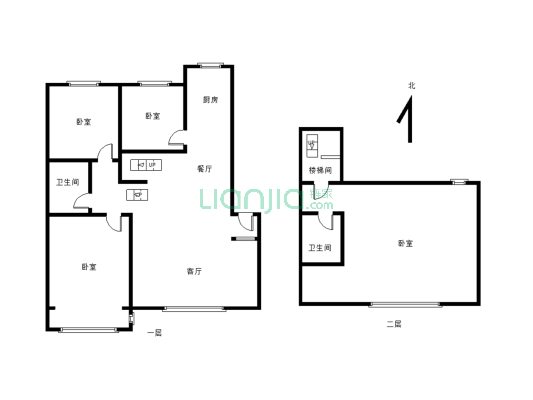 王fu二期 简单装修 步梯2楼 看房提前联系 价格能商量-户型图