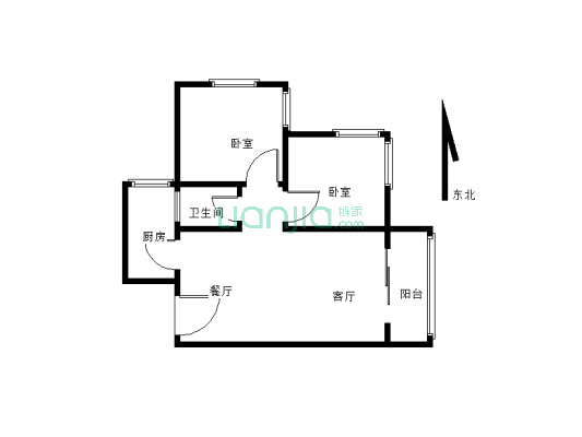 岷江新区电梯两室    拎包入住    房东诚心出售-户型图