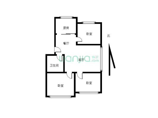 房子过户小税 三室采光好 简单装修 可贷款-户型图