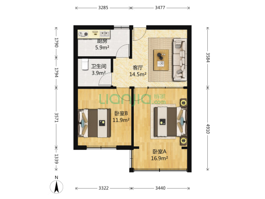芙蓉花园 2室1厅1卫 73平方