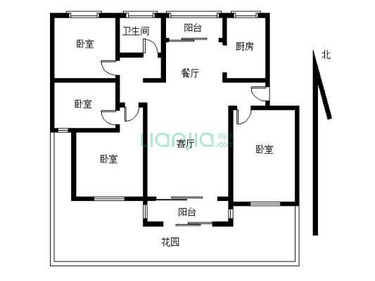 淮海商圈,淮海第 一城,三開間朝南,有院子.-戶型圖