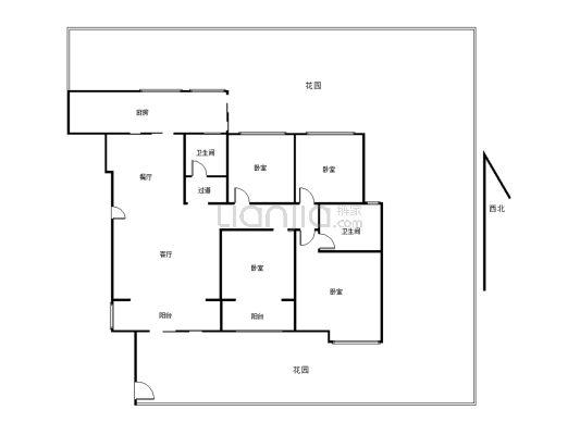 翡翠湾7+1洋房，独立一楼带花 园160平米-户型图