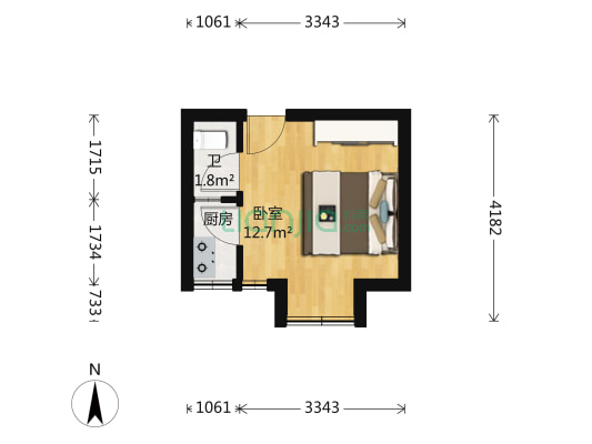 都会100 1室0厅 545万