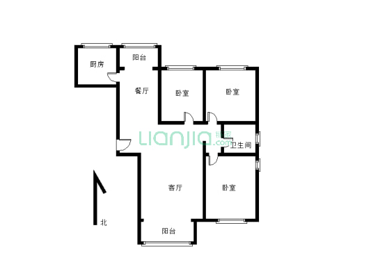 盛世家园 二中附近 松林店 南北通透 精装修-户型图