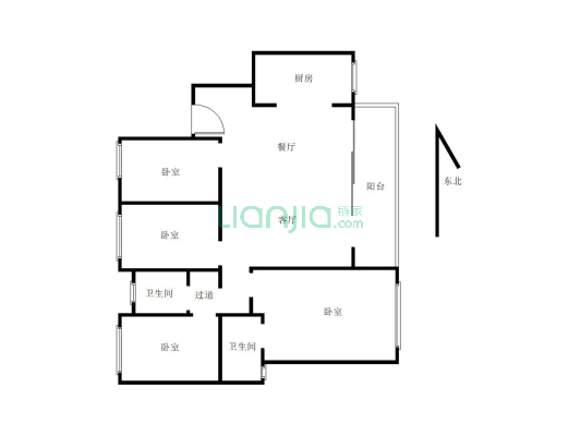 河东二期标准小洋房，一梯两户，住家舒适-户型图