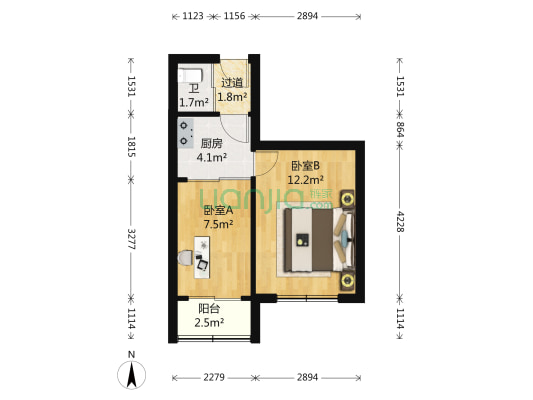 39中港湾街 2室0厅1卫 40平方