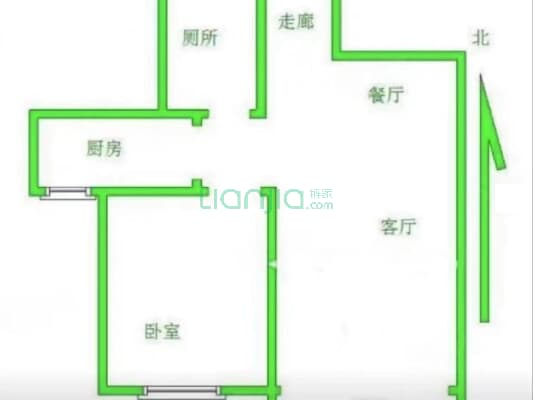 丽景蓝湾B  朝南经典一居室  业主诚心出售-户型图