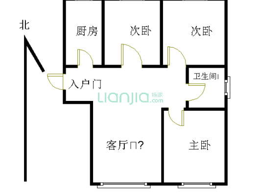 三利中和城C区   中间楼层三居室   价格合适-户型图
