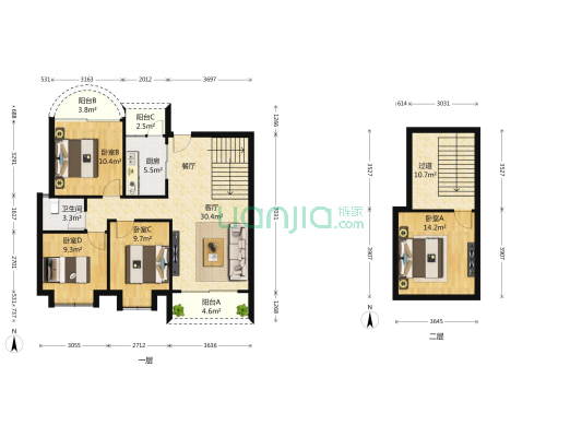 水晶之城一期 4室1厅1卫 74平方