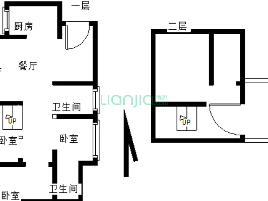 上江北都市风景 顶楼跃层带露台花园-户型图