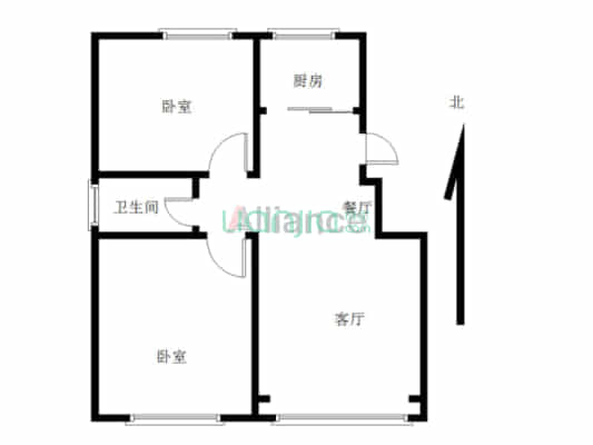兴隆县城，两居好房，业主诚心出售。-户型图